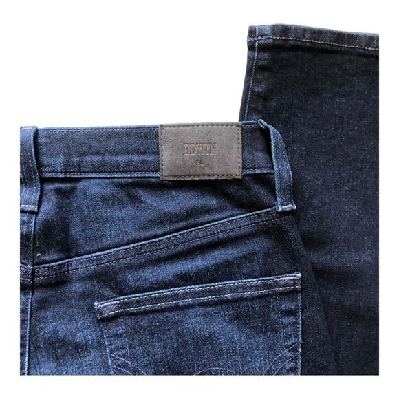 Edwin NWT Elin Relaxed Straight Leg Mid Rise Jeans Dark Indigo Legend Size 24 - Picture 9 of 16